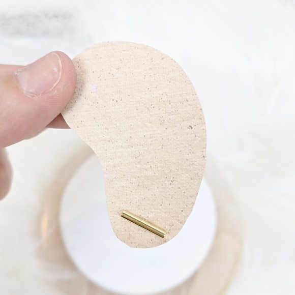 Round Bar Gold Earrings - Picture 4 of 7